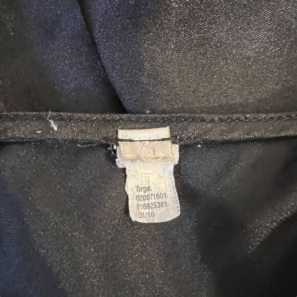 Vintage Babydoll Slip Dress Whimsigoth Lace Trim Black Satin Y2K Fairy Medium - Picture 6 of 10